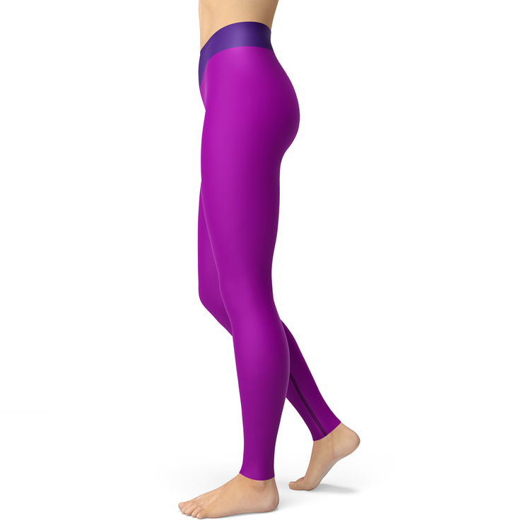 Magenta With Purple Essential Yoga Leggings