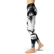 Roar Black & White Lion Yoga Leggings